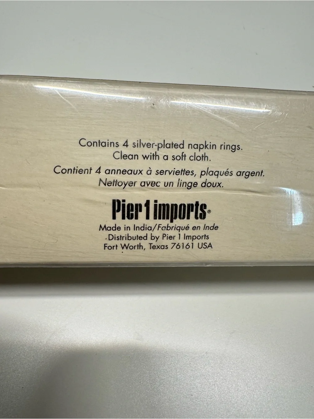 NIB Pier 1 Exclusive Jeweled Napkin Rings Silver Plated Set of 4